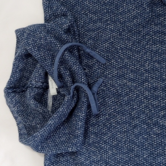 J. Jill Pure Jill Womens Pullover Sz S Blue Funnel Neck Tunic Pocket Knit Cotton - Picture 2 of 9